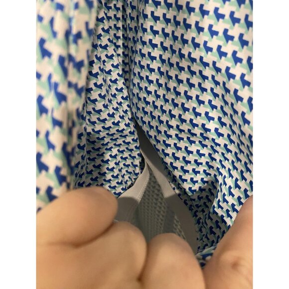 J McLaughlin Dress Womens XS Blue White Green Halter Sleeveless Built In Bra Sum - Picture 3 of 4